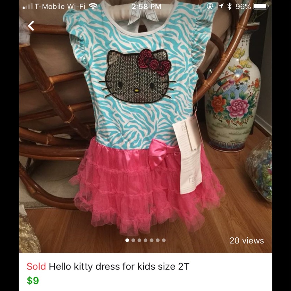 Hello kitty dress for kids 😊😊😊😊😊 sold